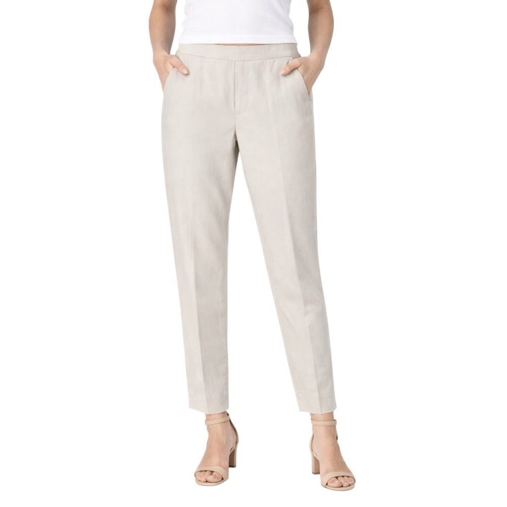 Vince Pull On Pants Size 0 Beige Straight Leg Minimalist Casual Trousers‎
